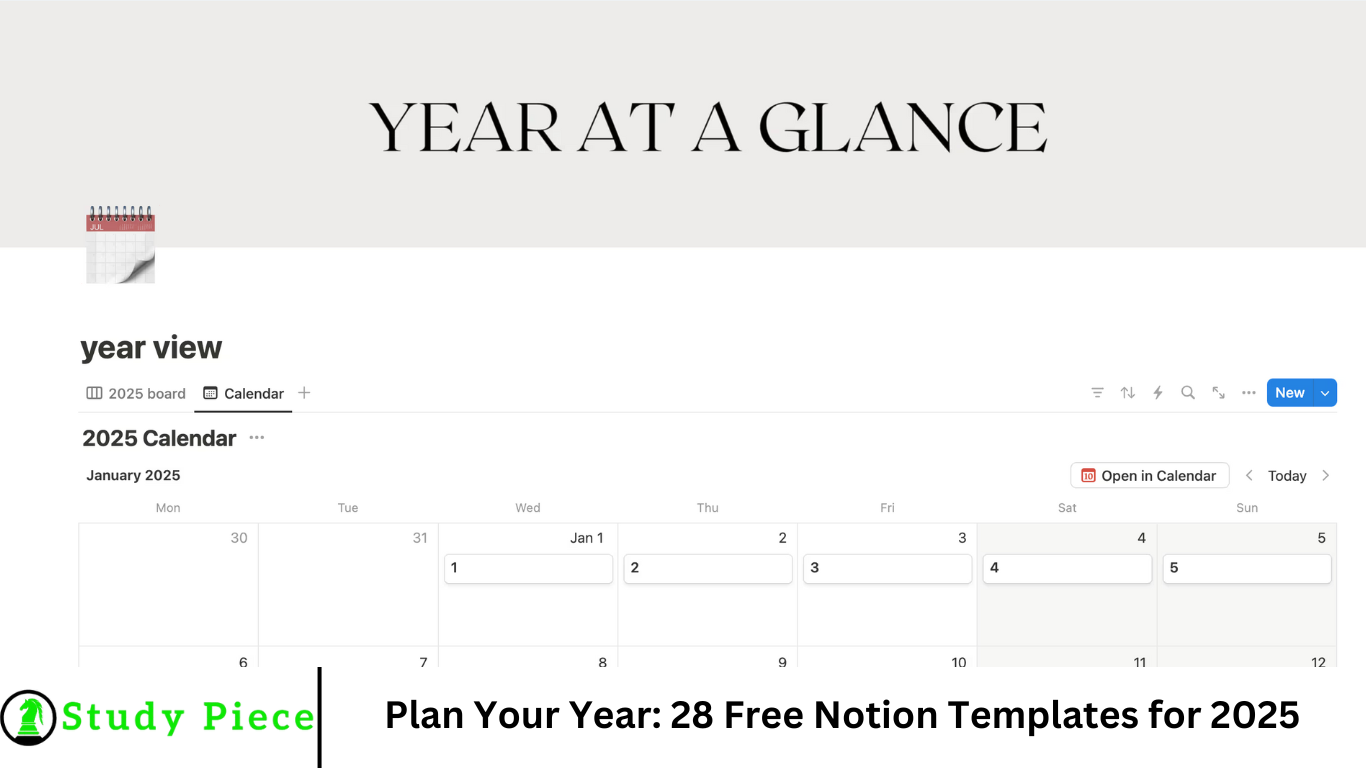 Plan Your Year: 28 Free Notion Templates for 2025